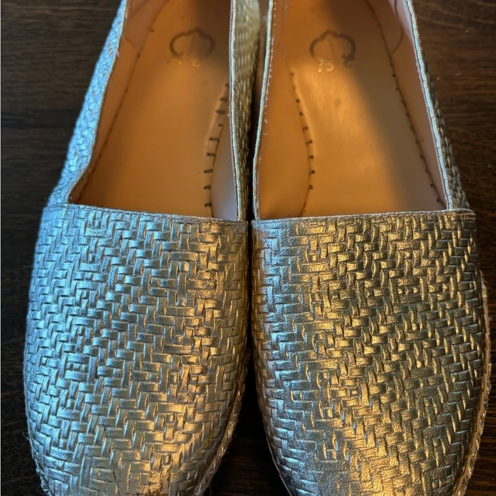 C Wonder Gold Leather Textured Flats